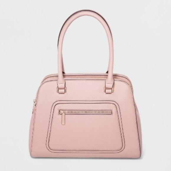 New Day Handbags - Satchel Purse Roomy with Front Zipper Pocket A New Day Light Pink